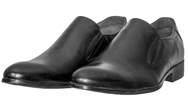 Black leather men's shoes loafer — Stock Photo, Image