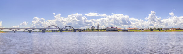 bridge over  river Russia Rybinsk