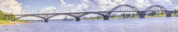 Bridge over  river Russia Rybinsk — Stock Photo, Image