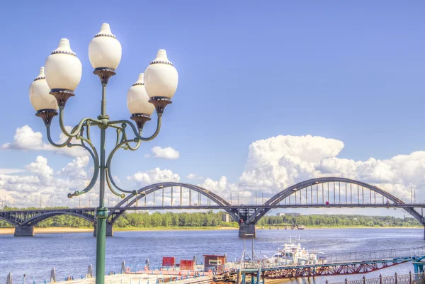 Bridge over  river Russia Rybinsk — Stock Photo, Image