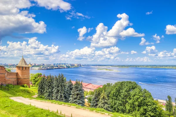 Vista dall'alto centro Nizhny Novgorod — Foto Stock