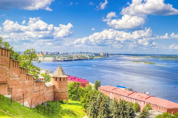 Vista dall'alto centro Nizhny Novgorod — Foto Stock