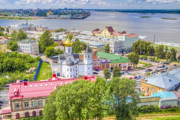 Pohled shora na střed Nižnij novgorod — Stock fotografie