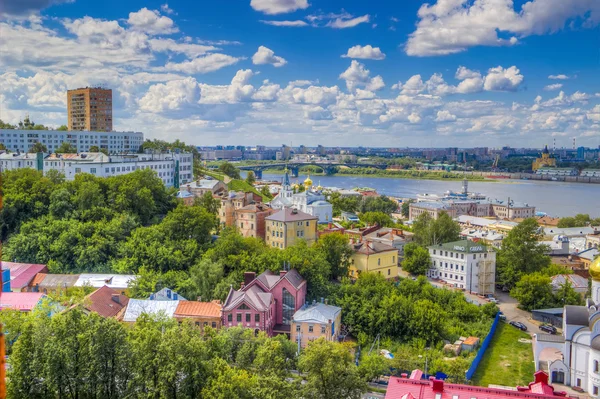 Vista dall'alto centro Nizhny Novgorod — Foto Stock