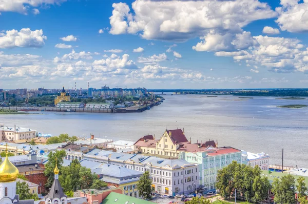 Vista dall'alto centro Nizhny Novgorod — Foto Stock