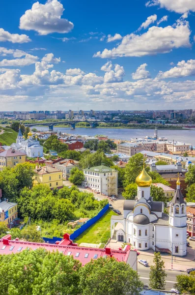 Vista dall'alto centro Nizhny Novgorod — Foto Stock