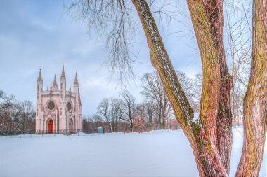 Alexander Nevsky Cathedral Peterhof Russia winter clipart