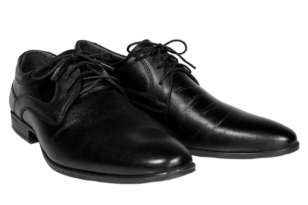 Sepatu kulit klasik pria renda-up hitam — Stok Foto