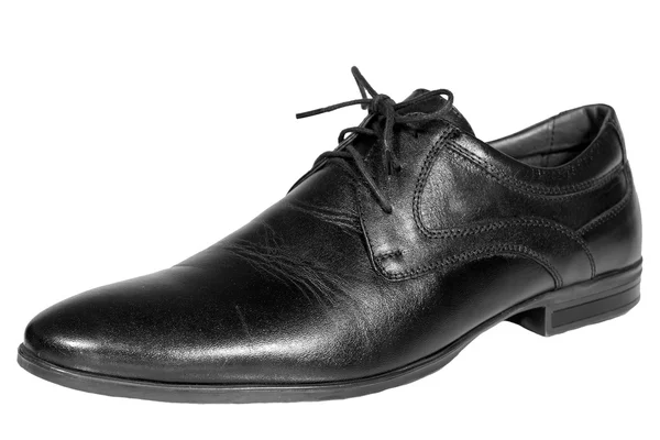 Buty męskie klasyczne, skórzane sznurowane czarne — Zdjęcie stockowe