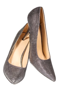 Kadın gümüş stilettos