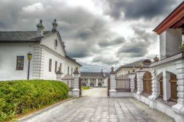 Tobolsk Kremlin avlu panorama gökyüzü tehditkar 