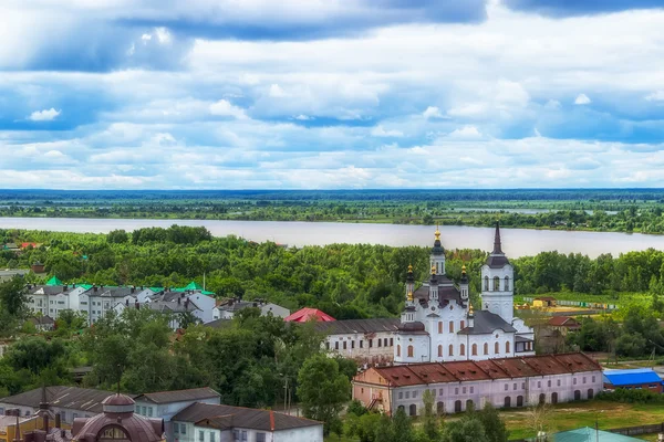 Tobolszk templom Zoli és Elizabeth központ felülnézet — Stock Fotó