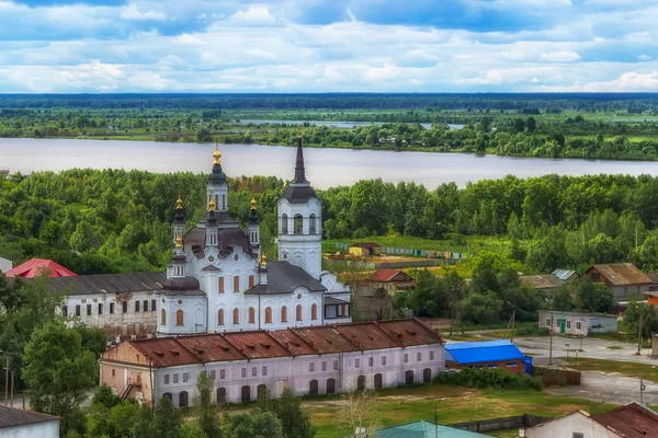 Tobolsk Chiesa Zachariah ed Elizabeth centro vista dall'alto — Foto Stock