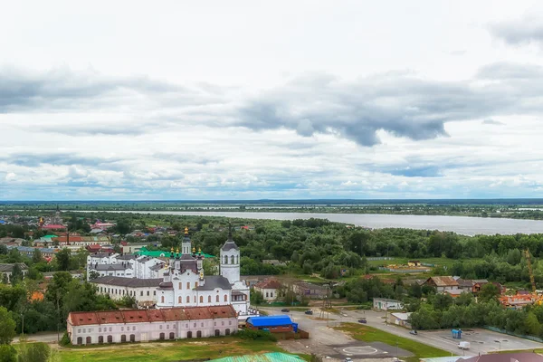 Tobolszk templom Zoli és Elizabeth központ felülnézet — Stock Fotó