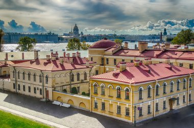 Peter ve Paul fortress üstten görünüm Neva nehir nane