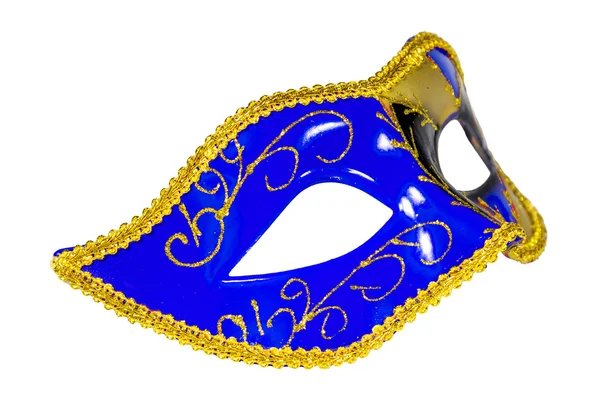 Maschera Carnevale veneziano profilo blu giallo nero fantasia asymm — Foto Stock