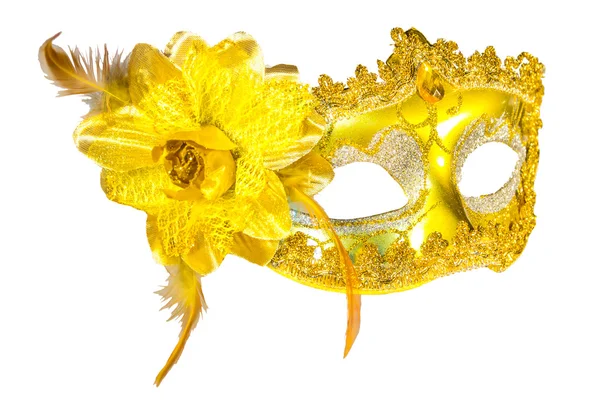 Maschera in maschera ciondoli in oro isolato — Foto Stock