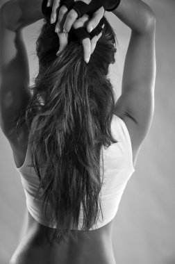 Siyah ve beyaz Fitness kız