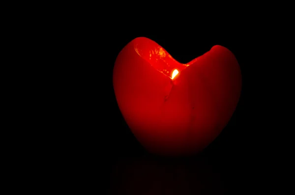 Candle - heart. — Stock Photo, Image