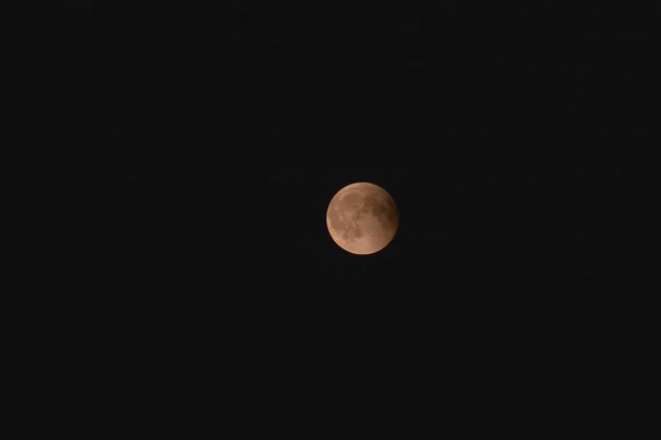 Super Luna Sangre Debido Eclipse Lunar Con Cielo Nocturno —  Fotos de Stock