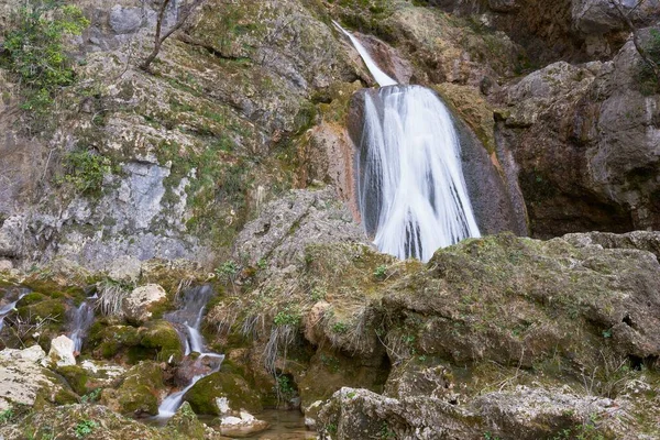 Entstehung Des Flusses Mundo Naturpark Los Calares Del Mundo Und — Stockfoto