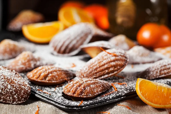 Orange and honey madeleines cookies — Stock Photo, Image