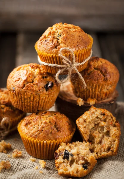 Fresh homemade delicious carrot muffins — Stock Photo, Image