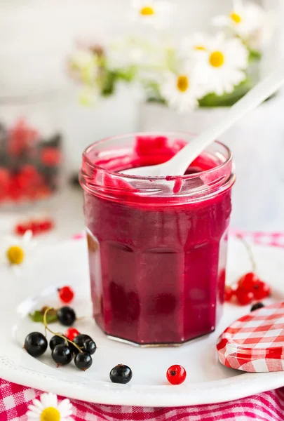 Homemade black currant curd (jam) — Stock Photo, Image