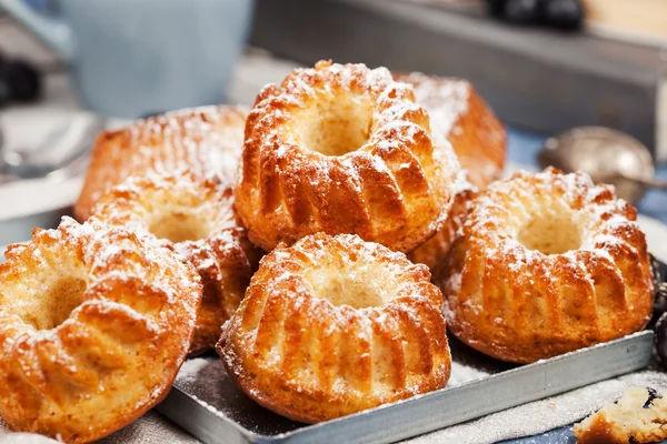 Fresh homemade delicious mini bundt cakes — Stock Photo, Image