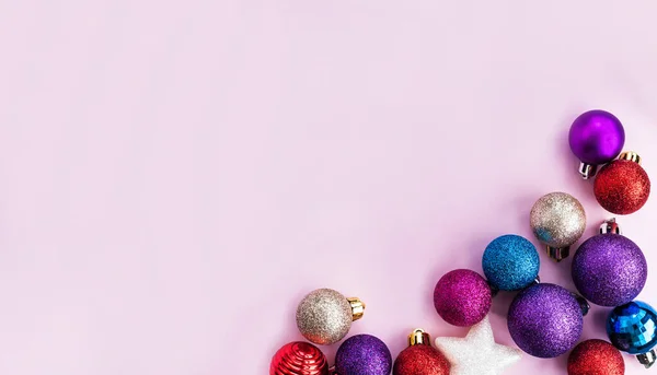 Colorful Christmas Balls Holiday Background — Stock Photo, Image