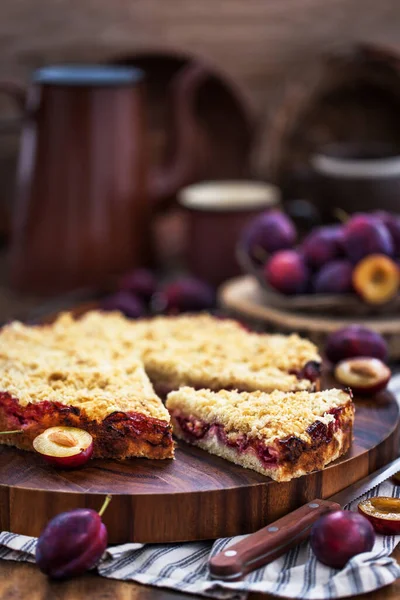 Pastel Ciruela Casera Crumble —  Fotos de Stock