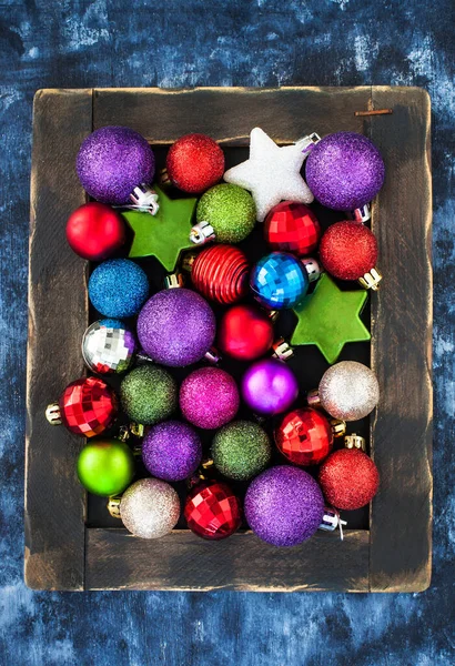 Bolas Natal Coloridas Para Fundo Férias — Fotografia de Stock