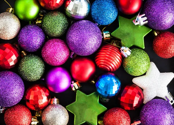 Palline Natale Colorate Sfondo Delle Vacanze — Foto Stock