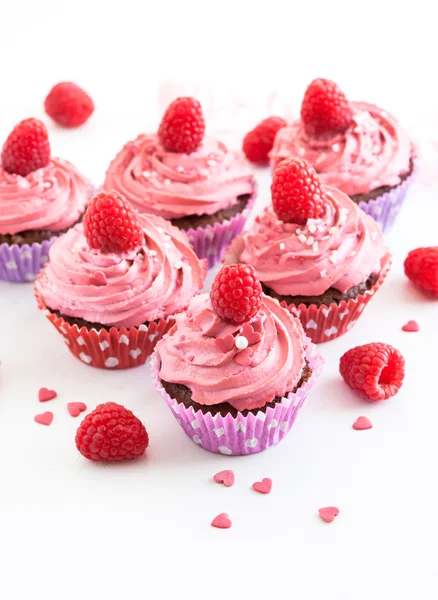 Tasty raspberry cupcakes — Stock Photo, Image
