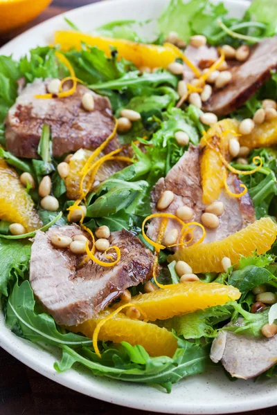 Duck breast and orange salad — Stock Photo, Image