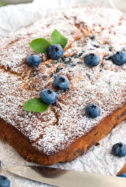 Bolo de mirtilo caseiro — Fotografia de Stock