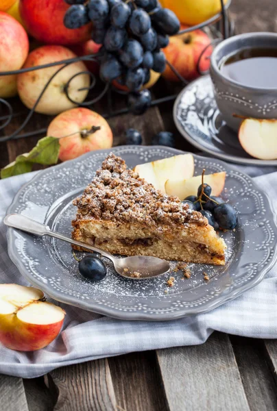 Apfel-Zimt-Streuselkuchen — Stockfoto