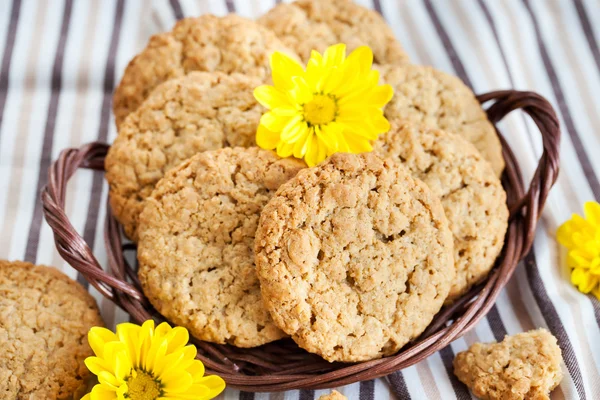 Biscuits maison au beurre d'arachide à la farine d'avoine — Photo