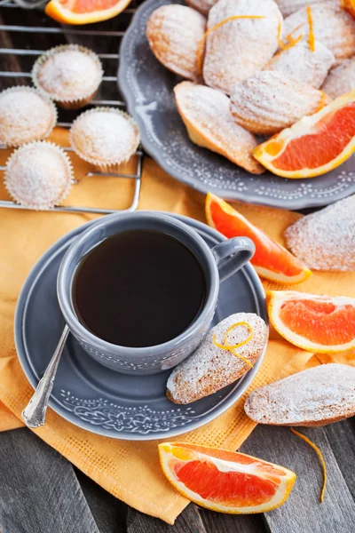 Frische orange Madeleines-Kekse — Stockfoto