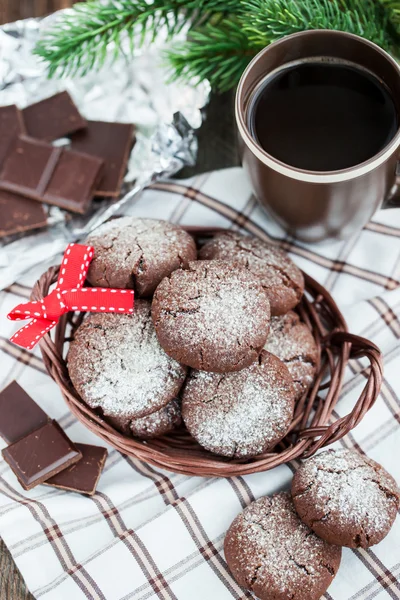 Ciasteczka czekolada crinkles — Zdjęcie stockowe