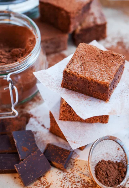 Brownie al cioccolato fatti in casa — Foto Stock