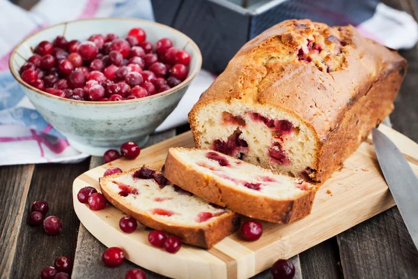Delicious fresh homemade cranberry loaf — Stock Photo, Image