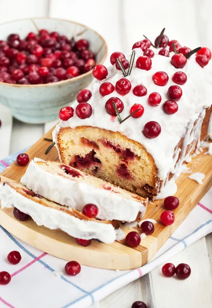 Delicioso bolo de pão de cranberry caseiro — Fotografia de Stock