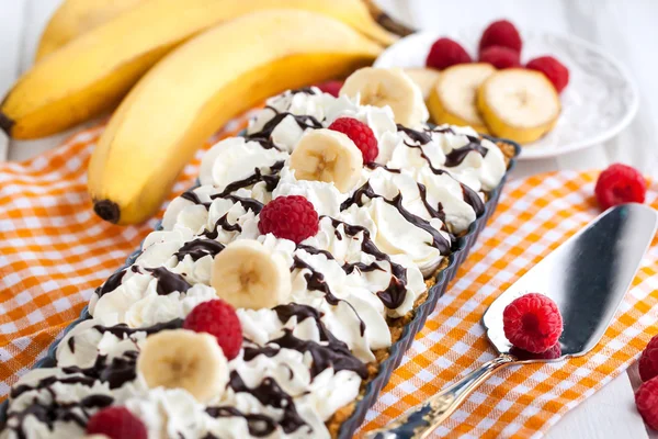 Banoffee pie (banan och kola tårta) — Stockfoto