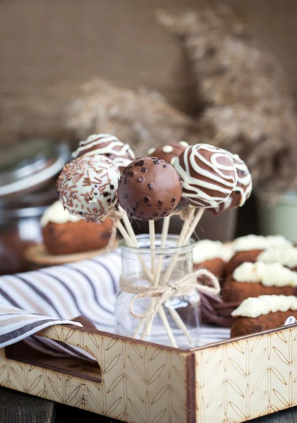Hausgemachte Schokolade Cake Pops — Stockfoto