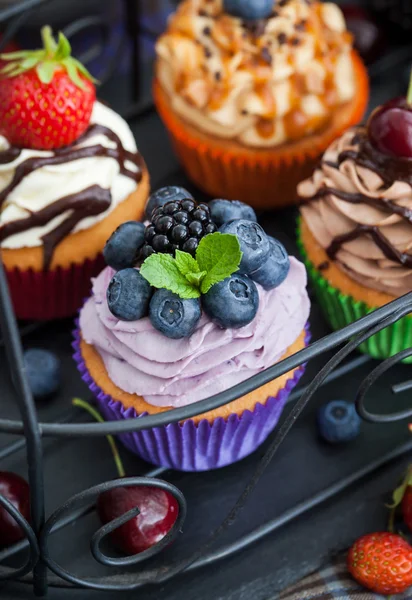 Set of different delicious cupcakes — Stock Photo, Image