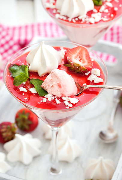 Delicious creamy strawberry mousse