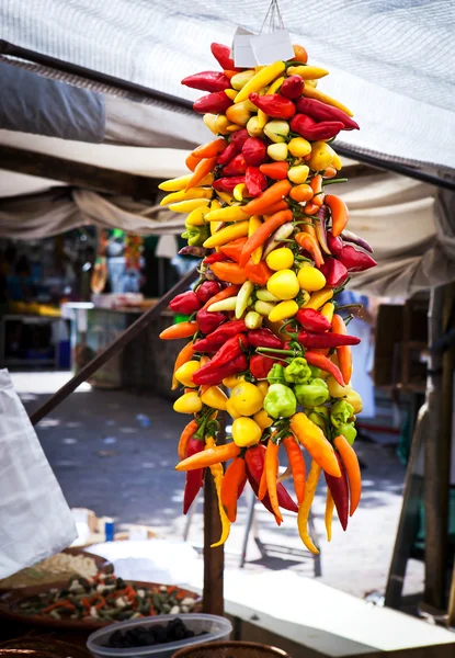 Bunch of colorful peppers — Stock Fotó