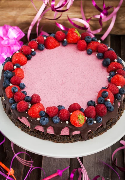 Délicieux gâteau au fromage à la framboise — Photo