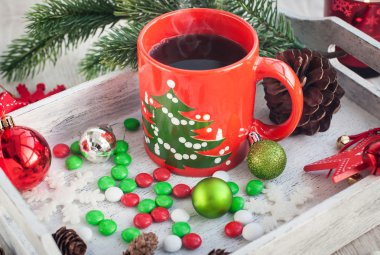 Noel kahve Kupası ve şekerleme